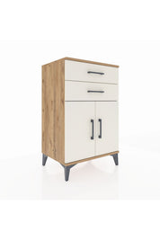 Hyperion Komodin Tek Raflı 2 Çekmeceli 2 Kapaklı 60x44x96 Çam-Aytaşı