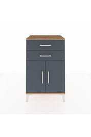 Hyperion Komodin Tek Raflı 2 Çekmeceli 2 Kapaklı 60x44x96 Çam-Antrasit