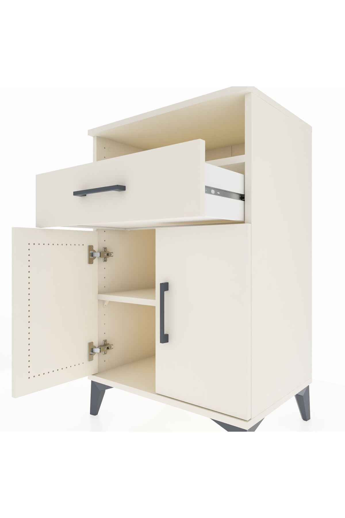 Hyperion Komodin 2 Raflı Tek Çekmeceli 2 Kapaklı 60x44x96 Aytaşı-Aytaşı