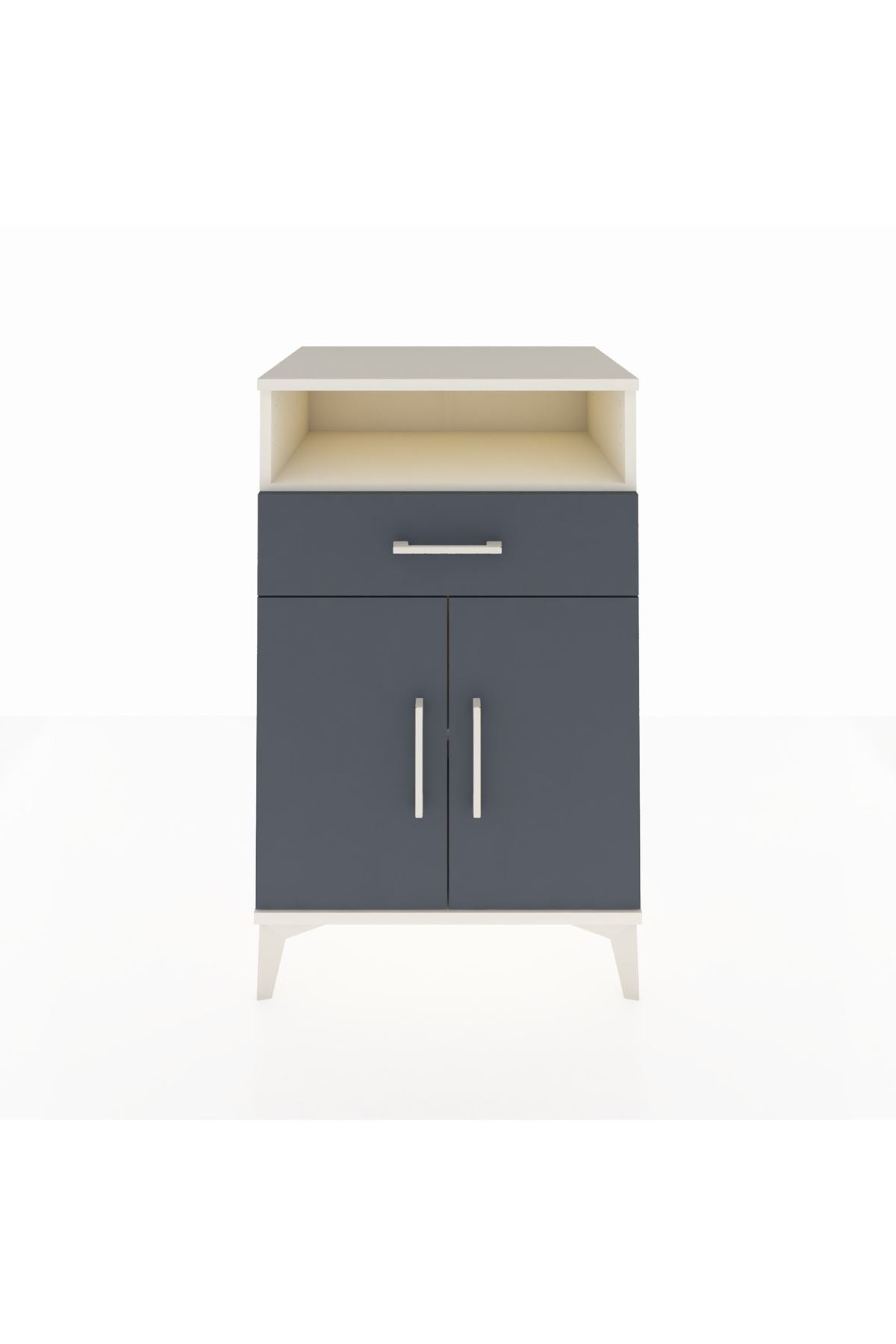 Hyperion Komodin 2 Raflı Tek Çekmeceli 2 Kapaklı 60x44x96 Aytaşı-Antrasit