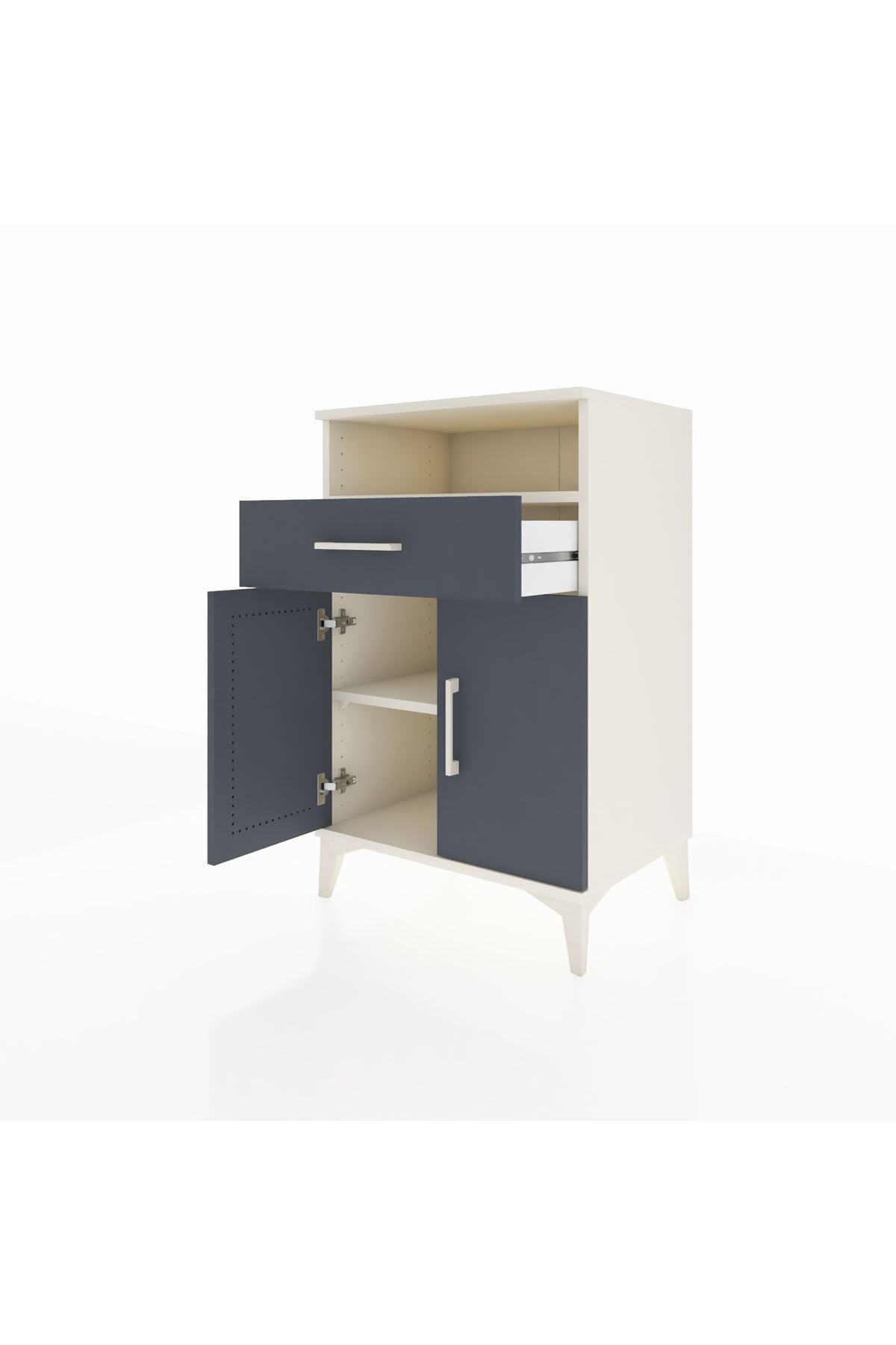 Hyperion Komodin 2 Raflı Tek Çekmeceli 2 Kapaklı 60x44x96 Aytaşı-Antrasit