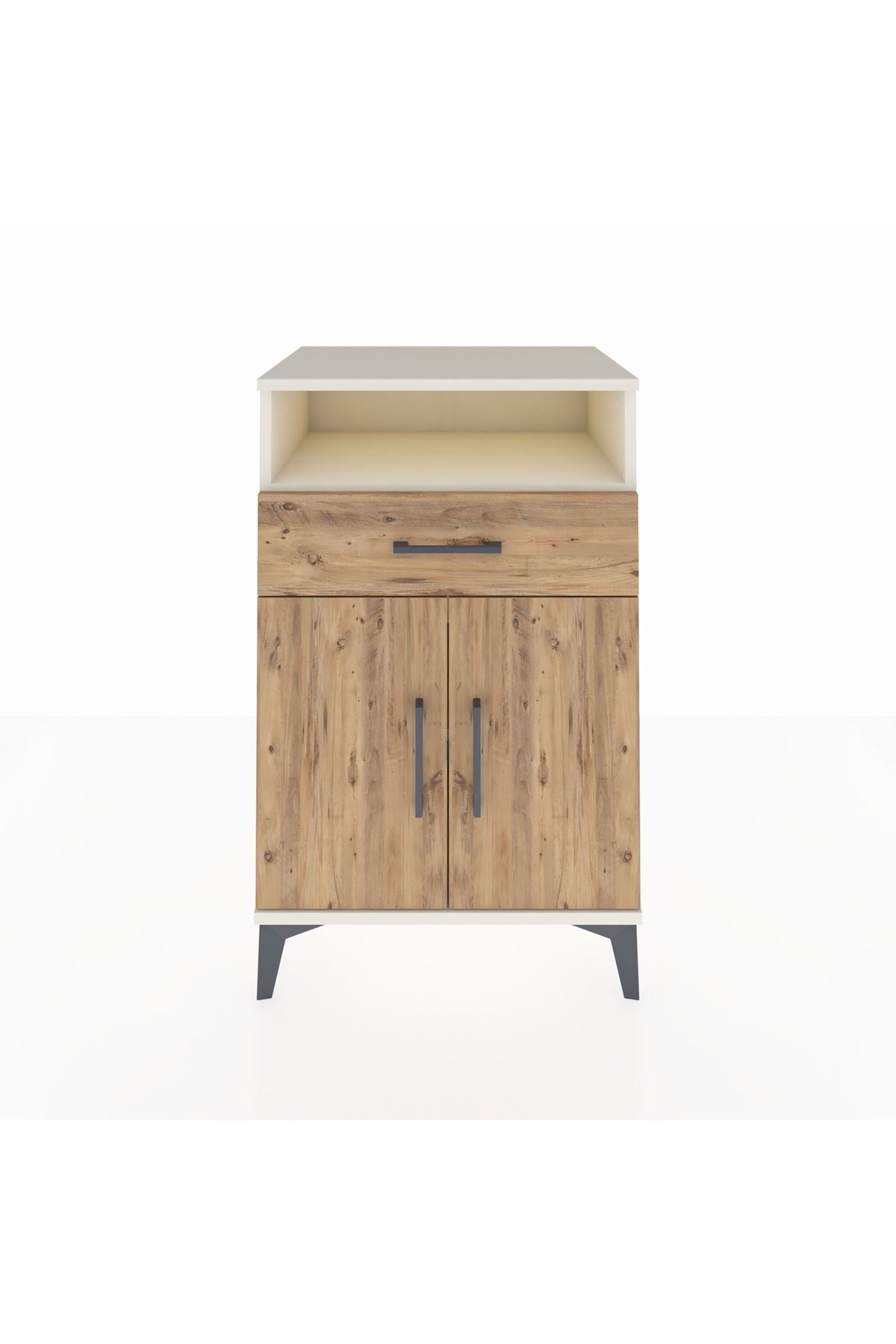 Hyperion Komodin 2 Raflı Tek Çekmeceli 2 Kapaklı 60x44x96 Aytaşı-Çam