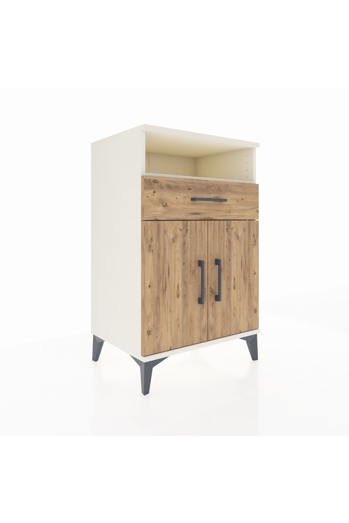 Hyperion Komodin 2 Raflı Tek Çekmeceli 2 Kapaklı 60x44x96 Aytaşı-Çam