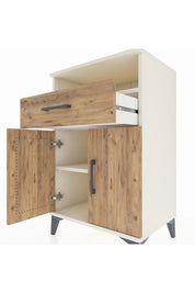 Hyperion Komodin 2 Raflı Tek Çekmeceli 2 Kapaklı 60x44x96 Aytaşı-Çam