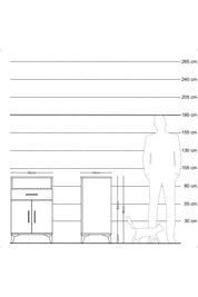 Hyperion Komodin 2 Raflı Tek Çekmeceli 2 Kapaklı 60x44x96 Antrasit-Çam