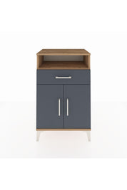 Hyperion Komodin 2 Raflı Tek Çekmeceli 2 Kapaklı 60x44x96 Çam-Antrasit