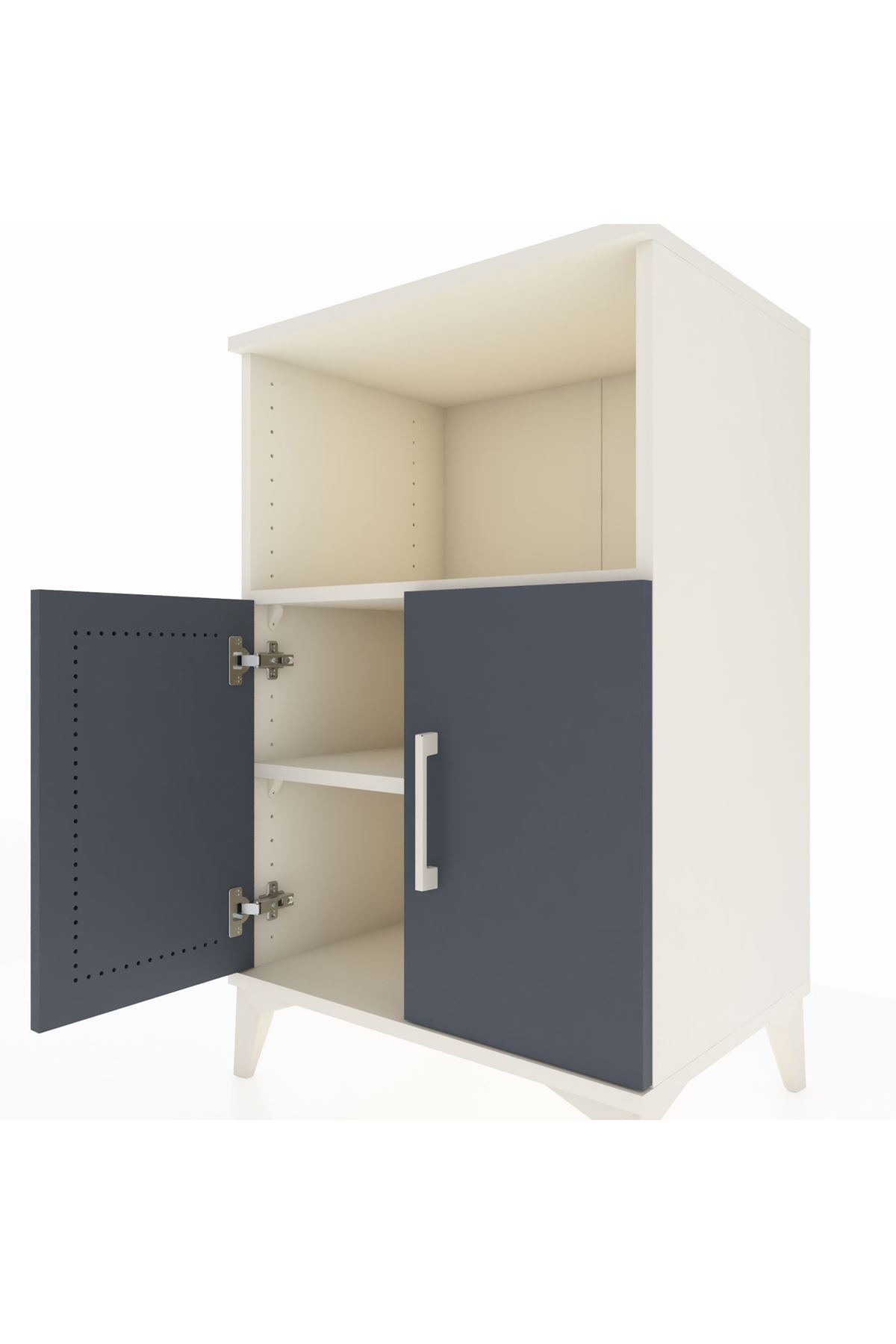 Hyperion Komodin 2 Raflı 2 Kapaklı 60x44x96 Aytaşı-Antrasit