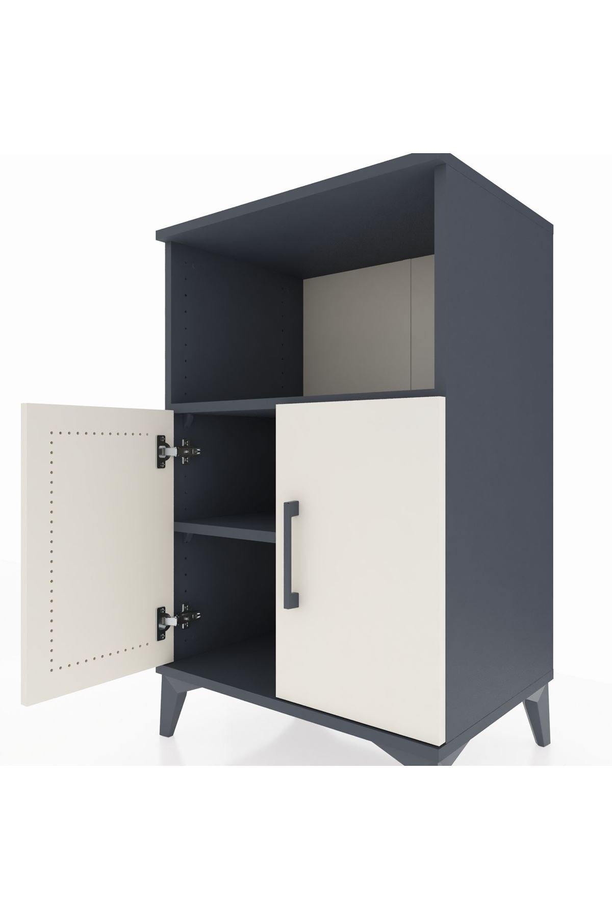 Hyperion Komodin 2 Raflı 2 Kapaklı 60x44x96 Antrasit-Aytaşı