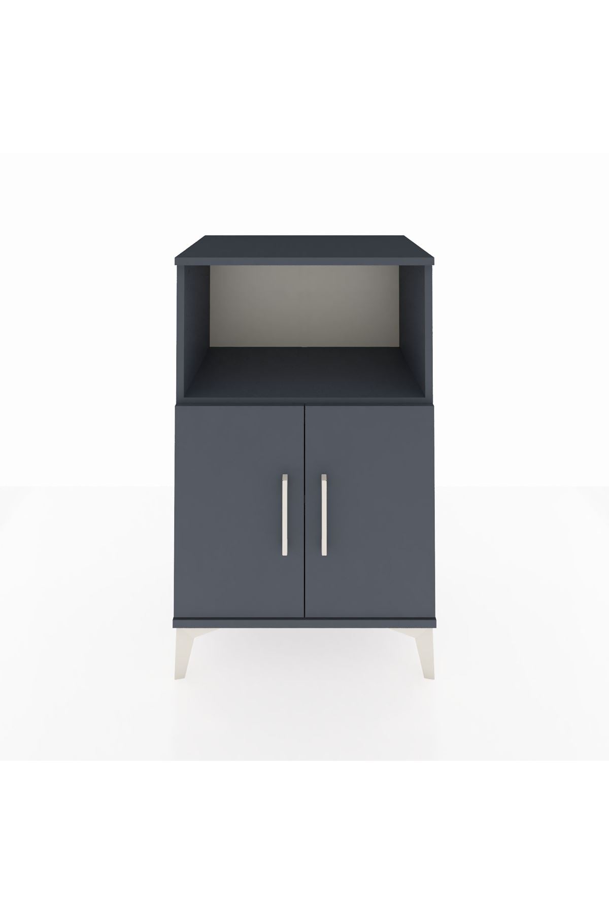 Hyperion Komodin 2 Raflı 2 Kapaklı 60x44x96 Antrasit-Antrasit