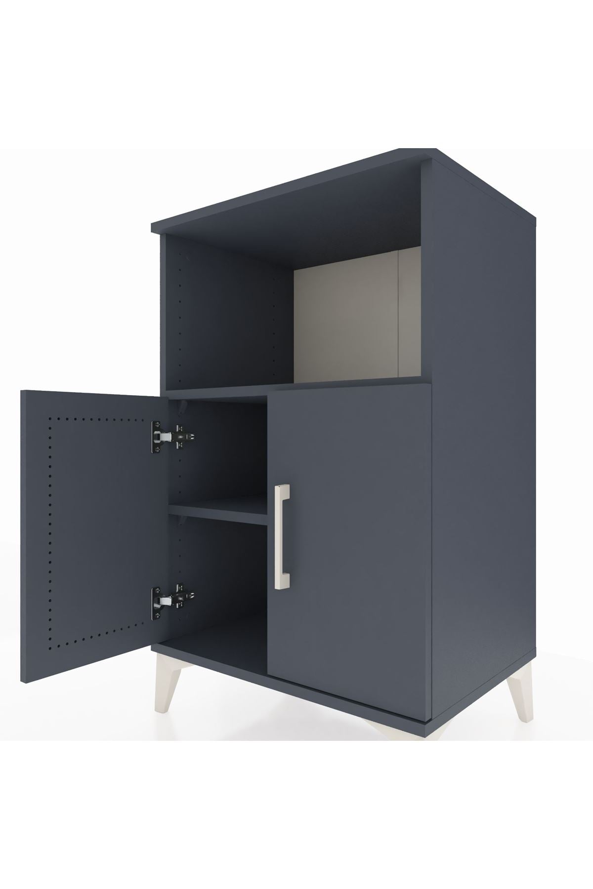 Hyperion Komodin 2 Raflı 2 Kapaklı 60x44x96 Antrasit-Antrasit