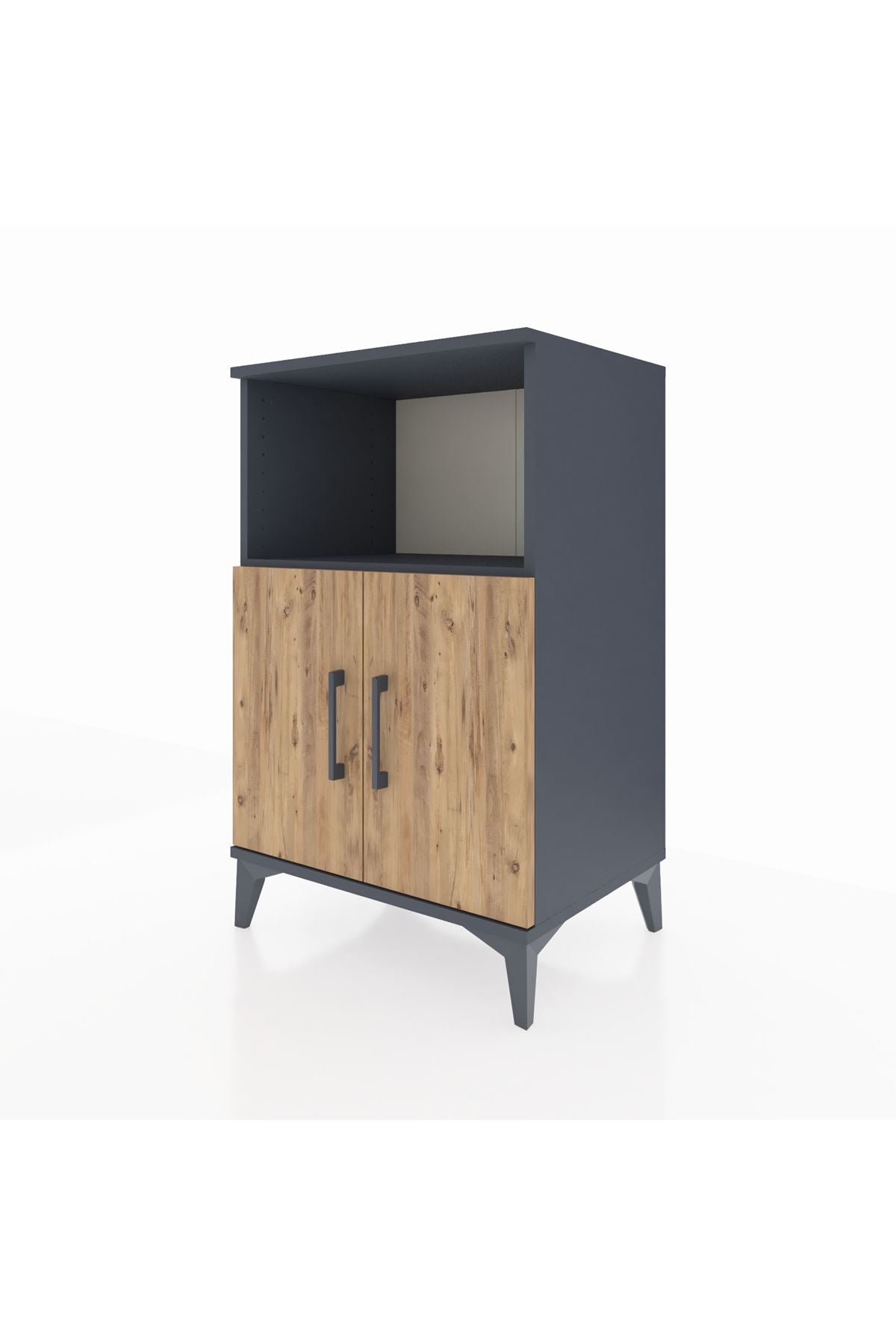 Hyperion Komodin 2 Raflı 2 Kapaklı 60x44x96 Antrasit-Çam