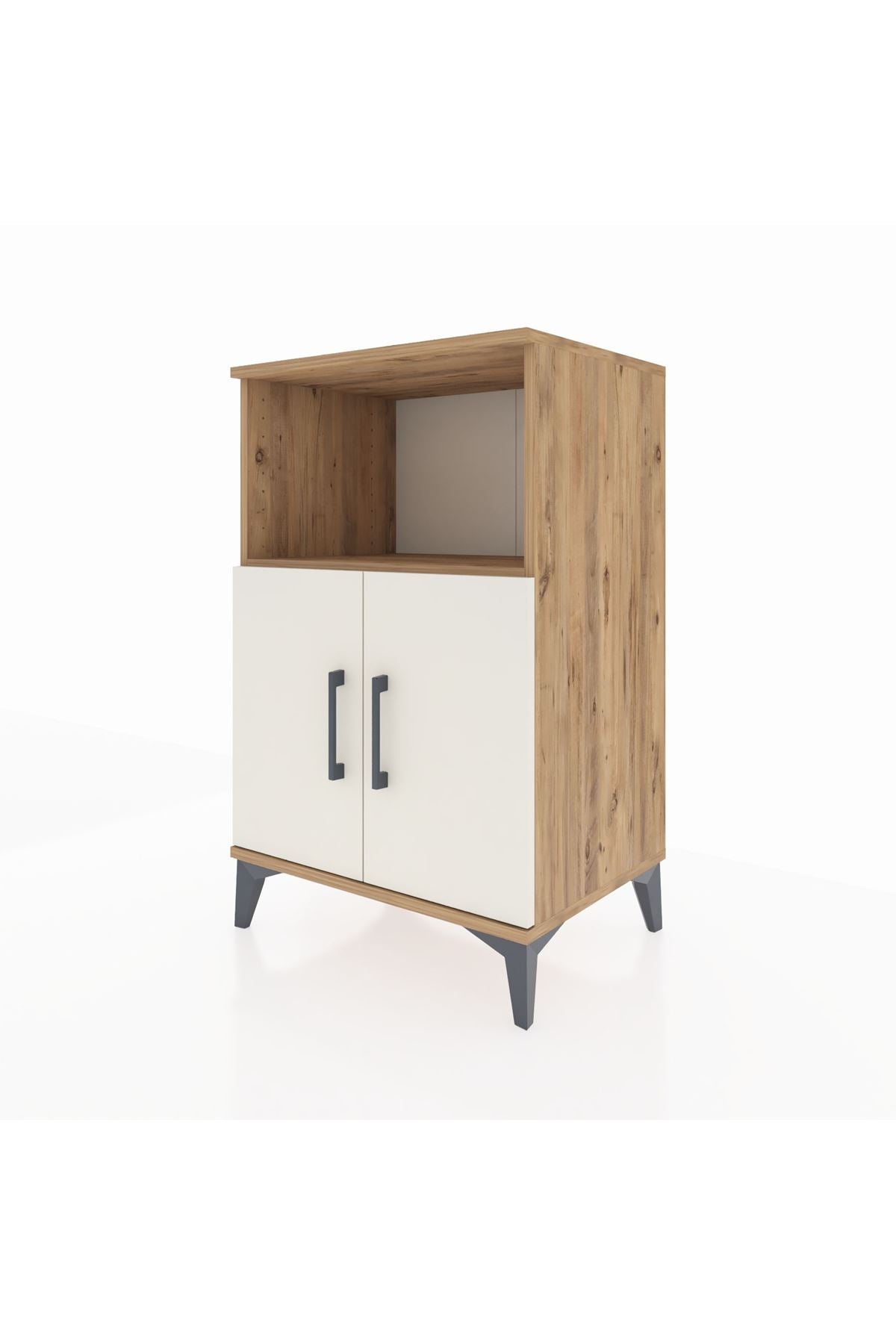 Hyperion Komodin 2 Raflı 2 Kapaklı 60x44x96 Çam-Aytaşı