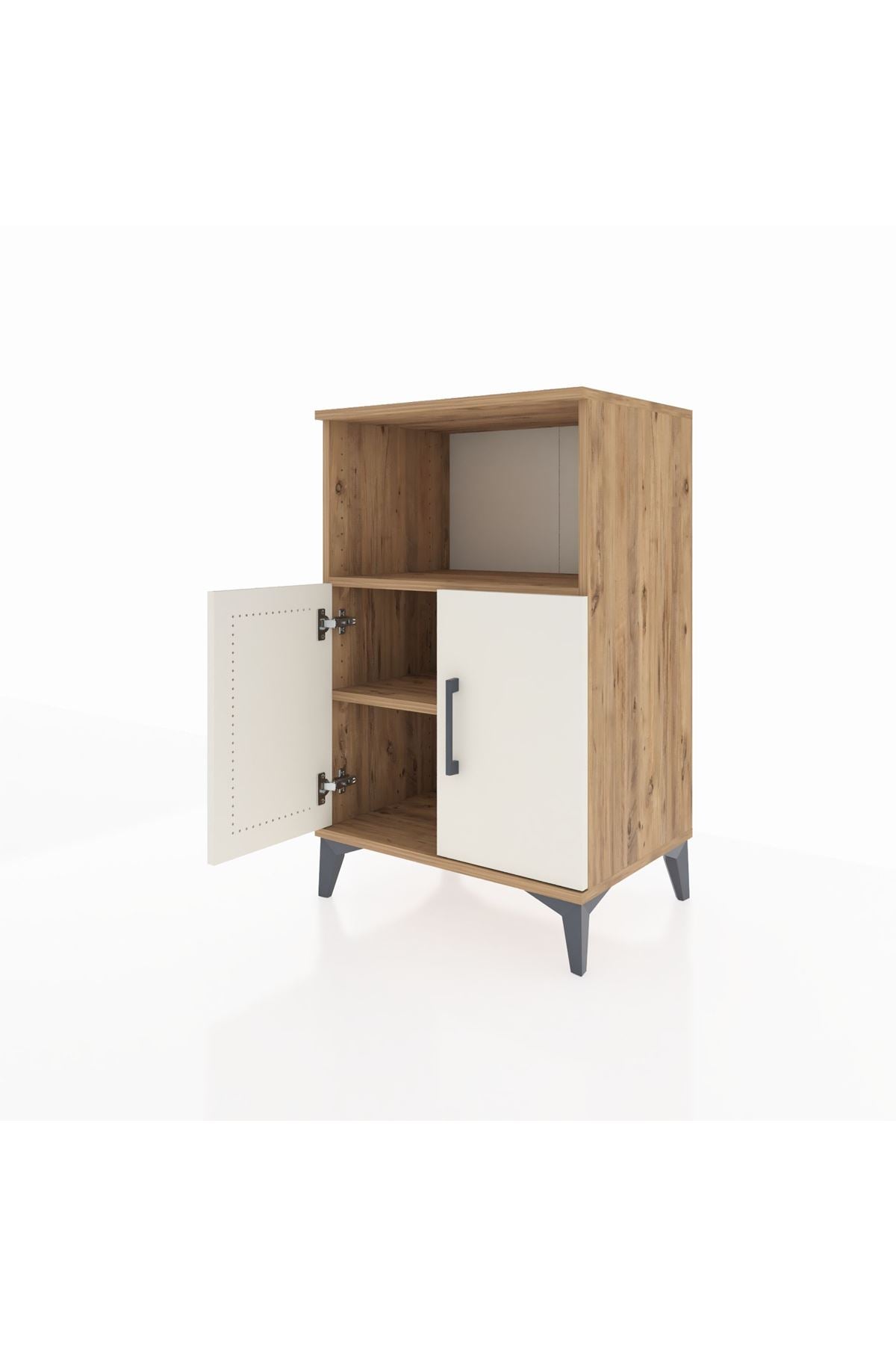 Hyperion Komodin 2 Raflı 2 Kapaklı 60x44x96 Çam-Aytaşı