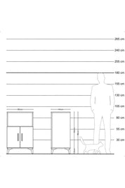 Hyperion Komodin 2 Raflı 2 Kapaklı 60x44x96 Çam-Aytaşı