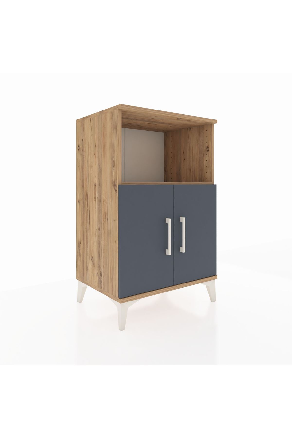 Hyperion Komodin 2 Raflı 2 Kapaklı 60x44x96 Çam-Antrasit