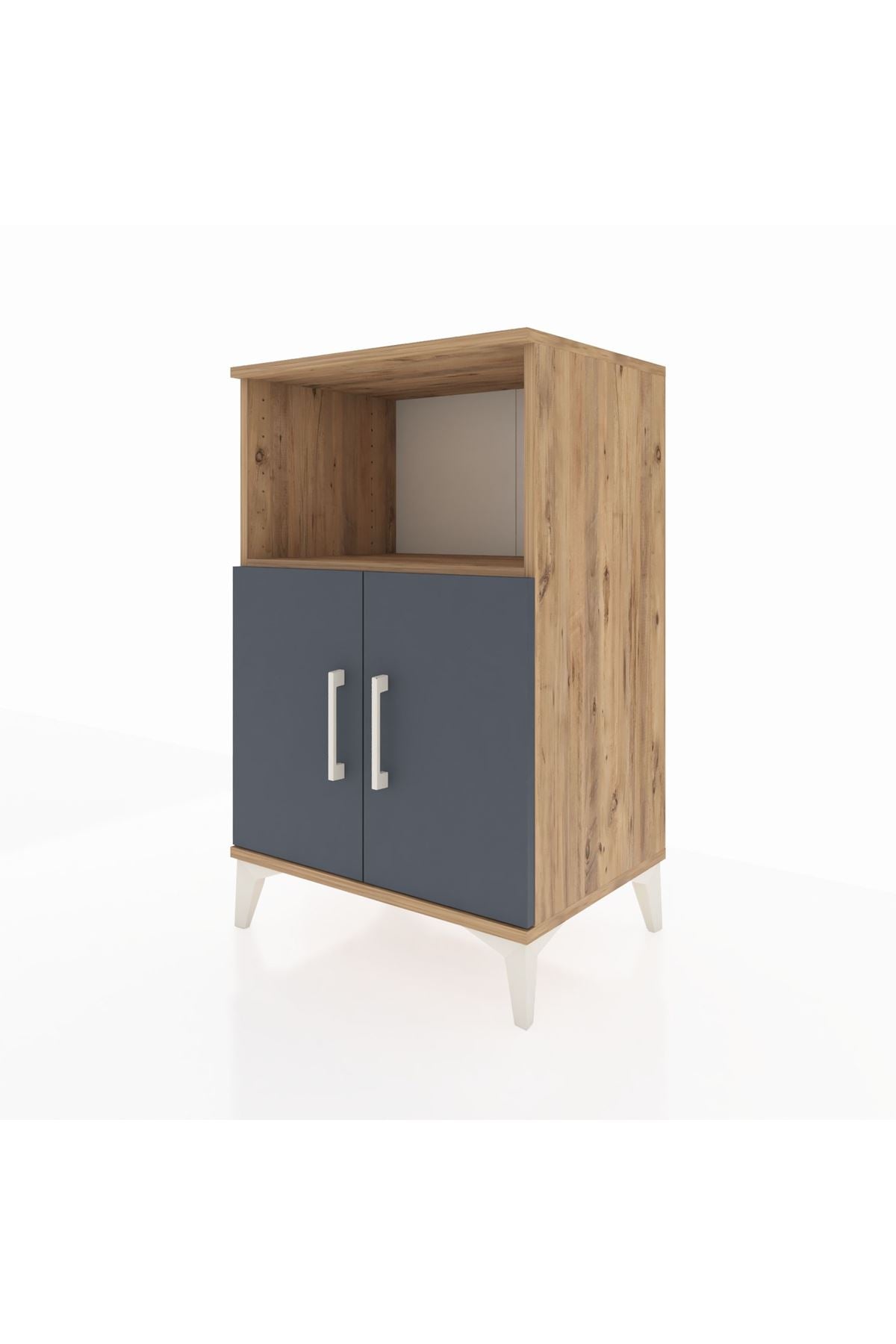 Hyperion Komodin 2 Raflı 2 Kapaklı 60x44x96 Çam-Antrasit