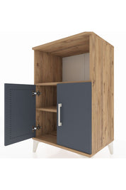 Hyperion Komodin 2 Raflı 2 Kapaklı 60x44x96 Çam-Antrasit