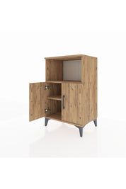 Hyperion Komodin 2 Raflı 2 Kapaklı 60x44x96 Çam-Çam