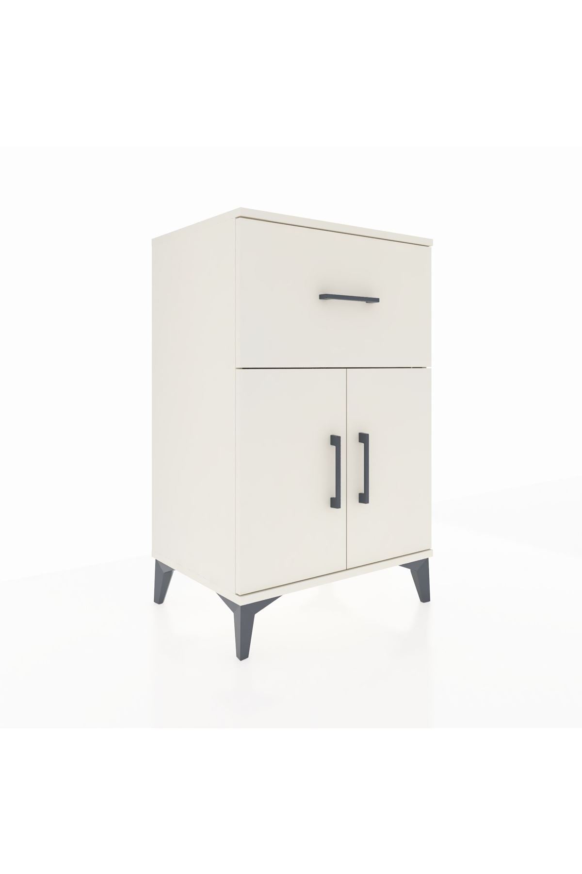 Hyperion Komodin Tek Raflı Tek Çekmeceli 2 Kapaklı 60x44x96 Aytaşı-Aytaşı