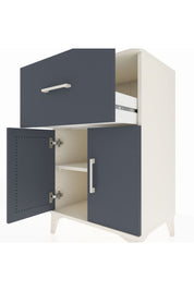 Hyperion Komodin Tek Raflı Tek Çekmeceli 2 Kapaklı 60x44x96 Aytaşı-Antrasit