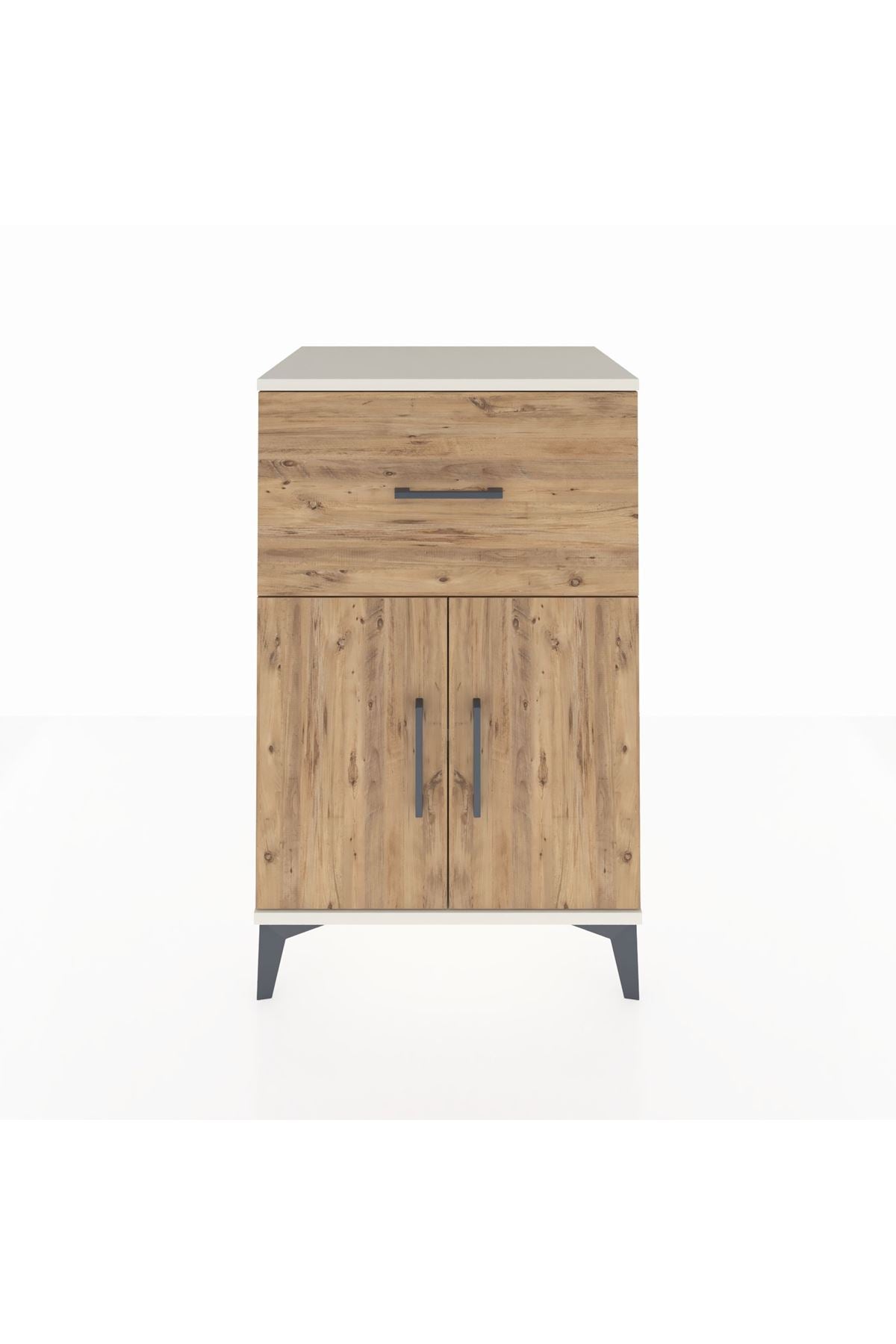 Hyperion Komodin Tek Raflı Tek Çekmeceli 2 Kapaklı 60x44x96 Aytaşı-Çam