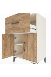 Hyperion Komodin Tek Raflı Tek Çekmeceli 2 Kapaklı 60x44x96 Aytaşı-Çam