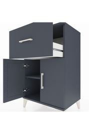 Hyperion Komodin Tek Raflı Tek Çekmeceli 2 Kapaklı 60x44x96 Antrasit-Antrasit