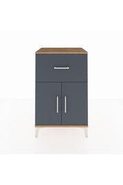 Hyperion Komodin Tek Raflı Tek Çekmeceli 2 Kapaklı 60x44x96 Çam-Antrasit