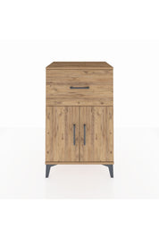 Hyperion Komodin Tek Raflı Tek Çekmeceli 2 Kapaklı 60x44x96 Çam-Çam