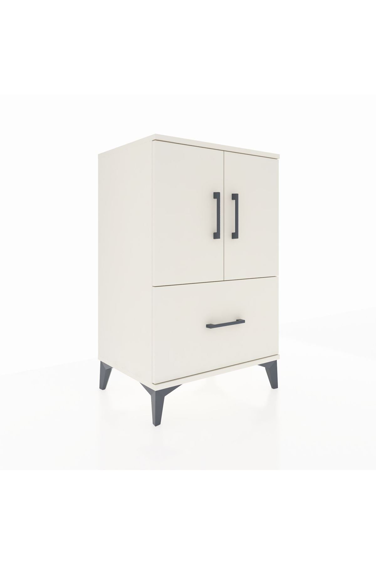 Hyperion Komodin 2 Raflı Tek Çekmeceli 2 Kapaklı 60x44x96 Aytaşı-Aytaşı