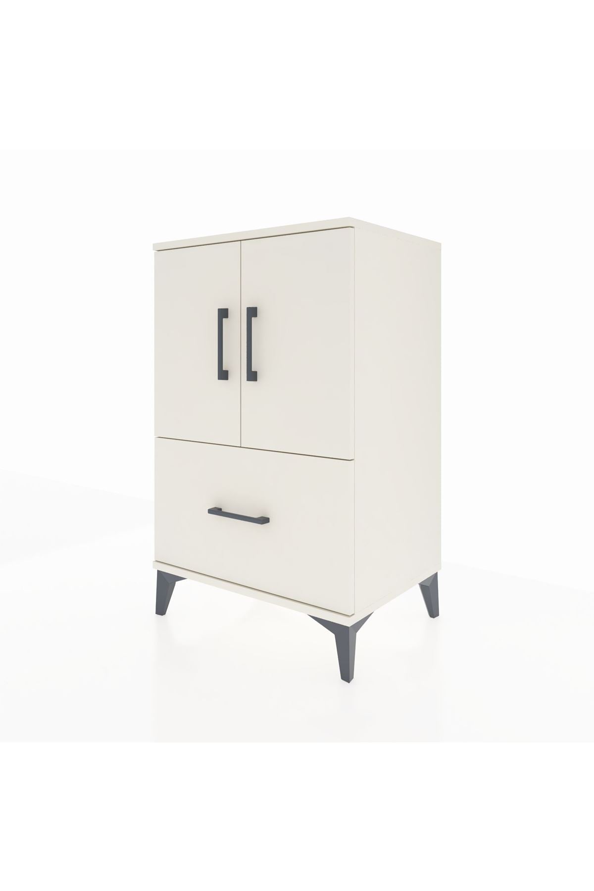 Hyperion Komodin 2 Raflı Tek Çekmeceli 2 Kapaklı 60x44x96 Aytaşı-Aytaşı