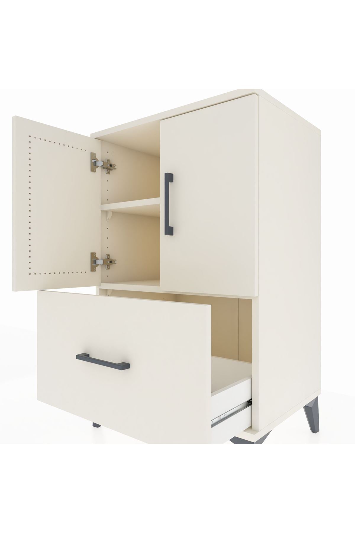 Hyperion Komodin 2 Raflı Tek Çekmeceli 2 Kapaklı 60x44x96 Aytaşı-Aytaşı