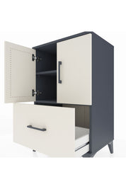 Hyperion Komodin 2 Raflı Tek Çekmeceli 2 Kapaklı 60x44x96 Antrasit-Aytaşı