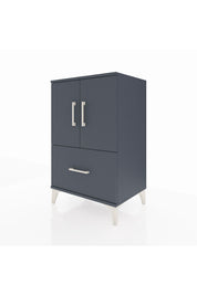 Hyperion Komodin 2 Raflı Tek Çekmeceli 2 Kapaklı 60x44x96 Antrasit-Antrasit