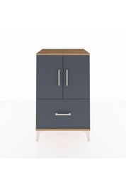 Hyperion Komodin 2 Raflı Tek Çekmeceli 2 Kapaklı 60x44x96 Çam-Antrasit