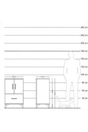 Hyperion Komodin 2 Raflı Tek Çekmeceli 2 Kapaklı 60x44x96 Çam-Çam