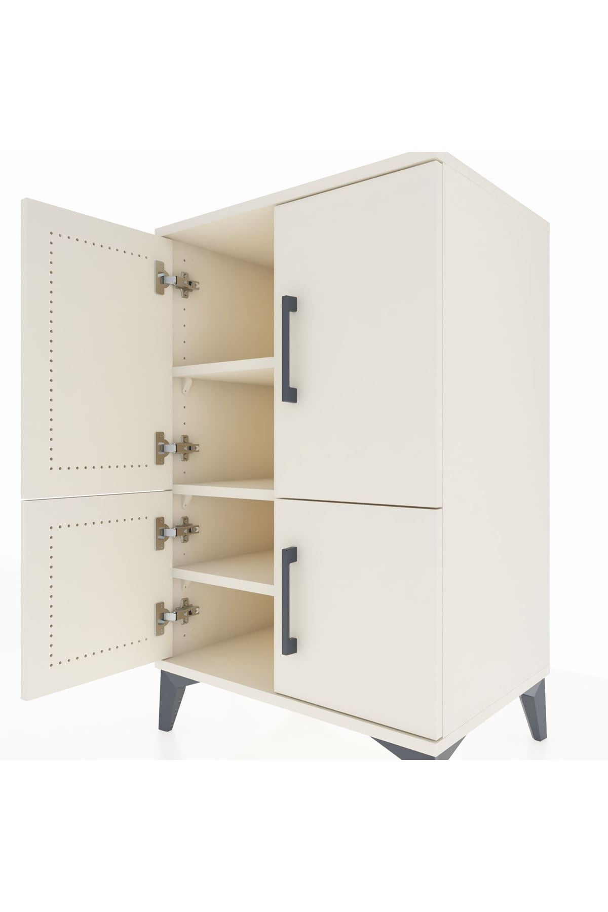 Hyperion Komodin 3 Raflı 4 Kapaklı 60x44x96 Aytaşı-Aytaşı