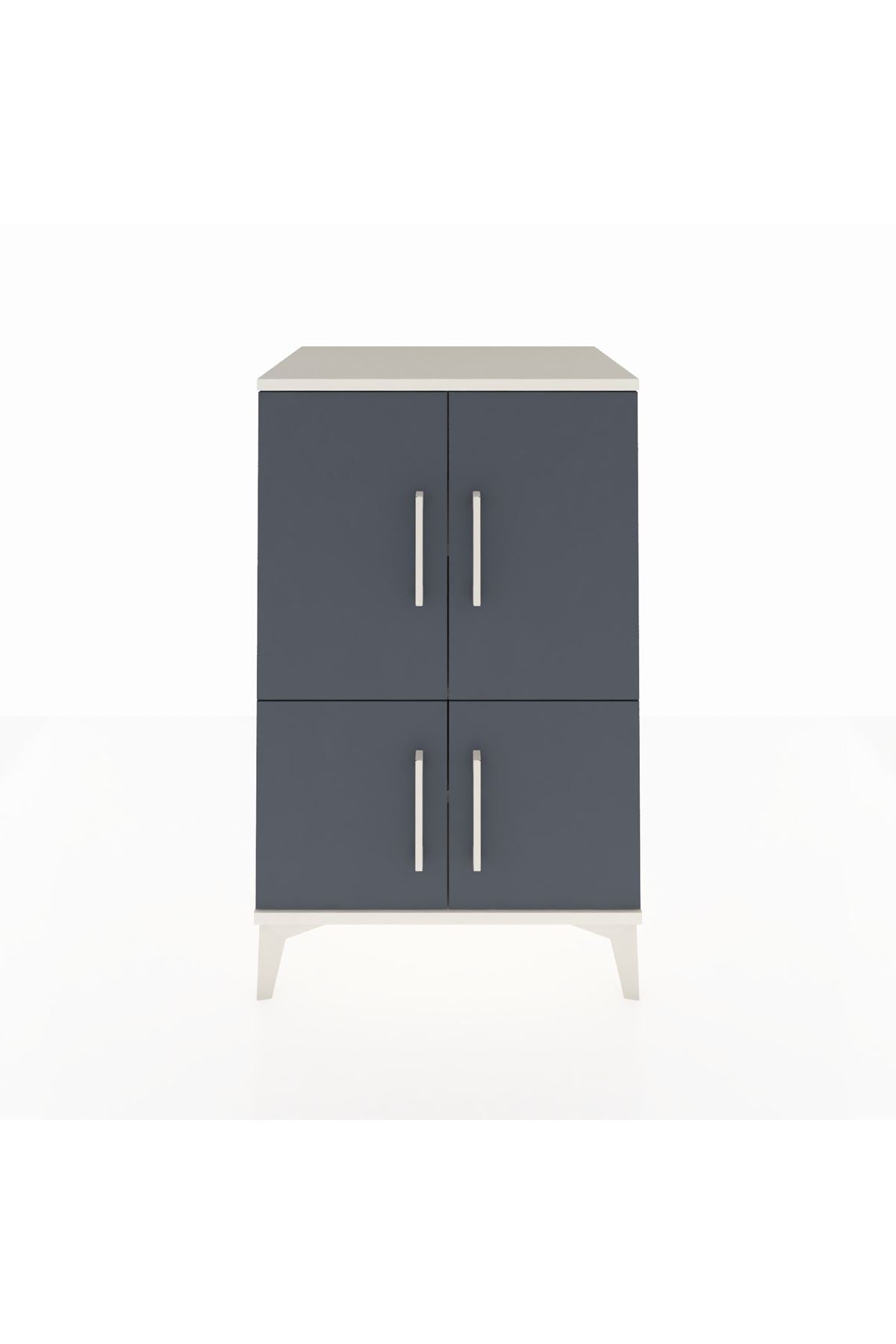 Hyperion Komodin 3 Raflı 4 Kapaklı 60x44x96 Aytaşı-Antrasit