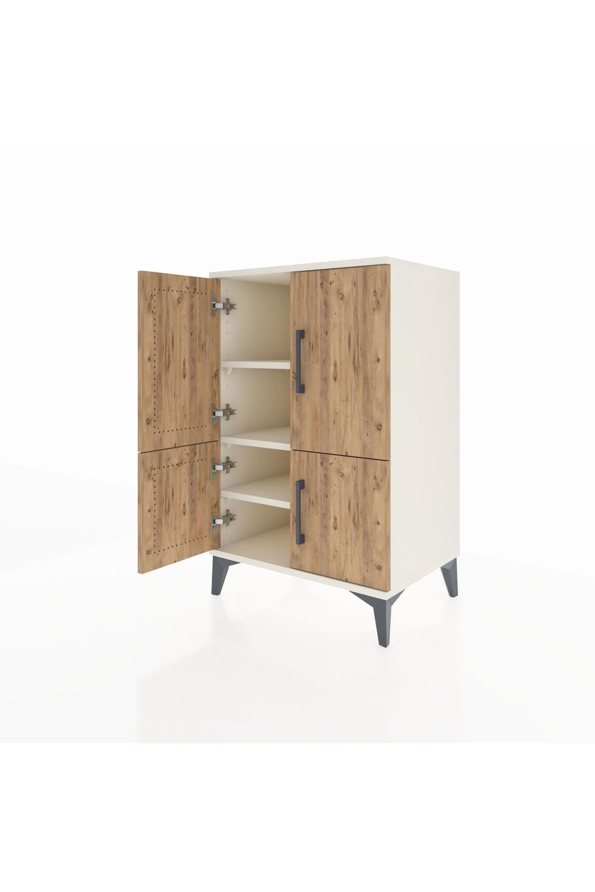 Hyperion Komodin 3 Raflı 4 Kapaklı 60x44x96 Aytaşı-Çam