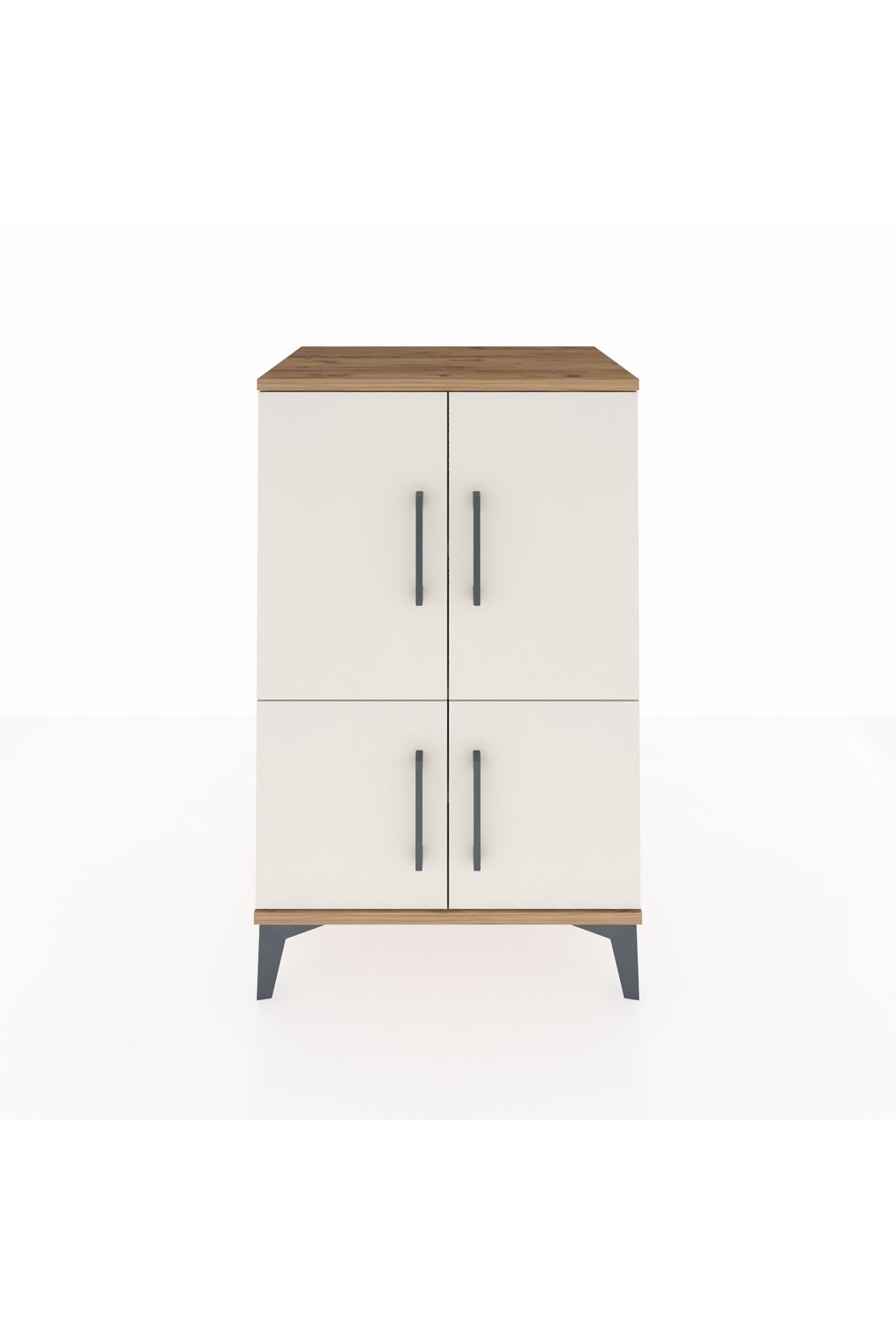 Hyperion Komodin 3 Raflı 4 Kapaklı 60x44x96 Çam-Aytaşı