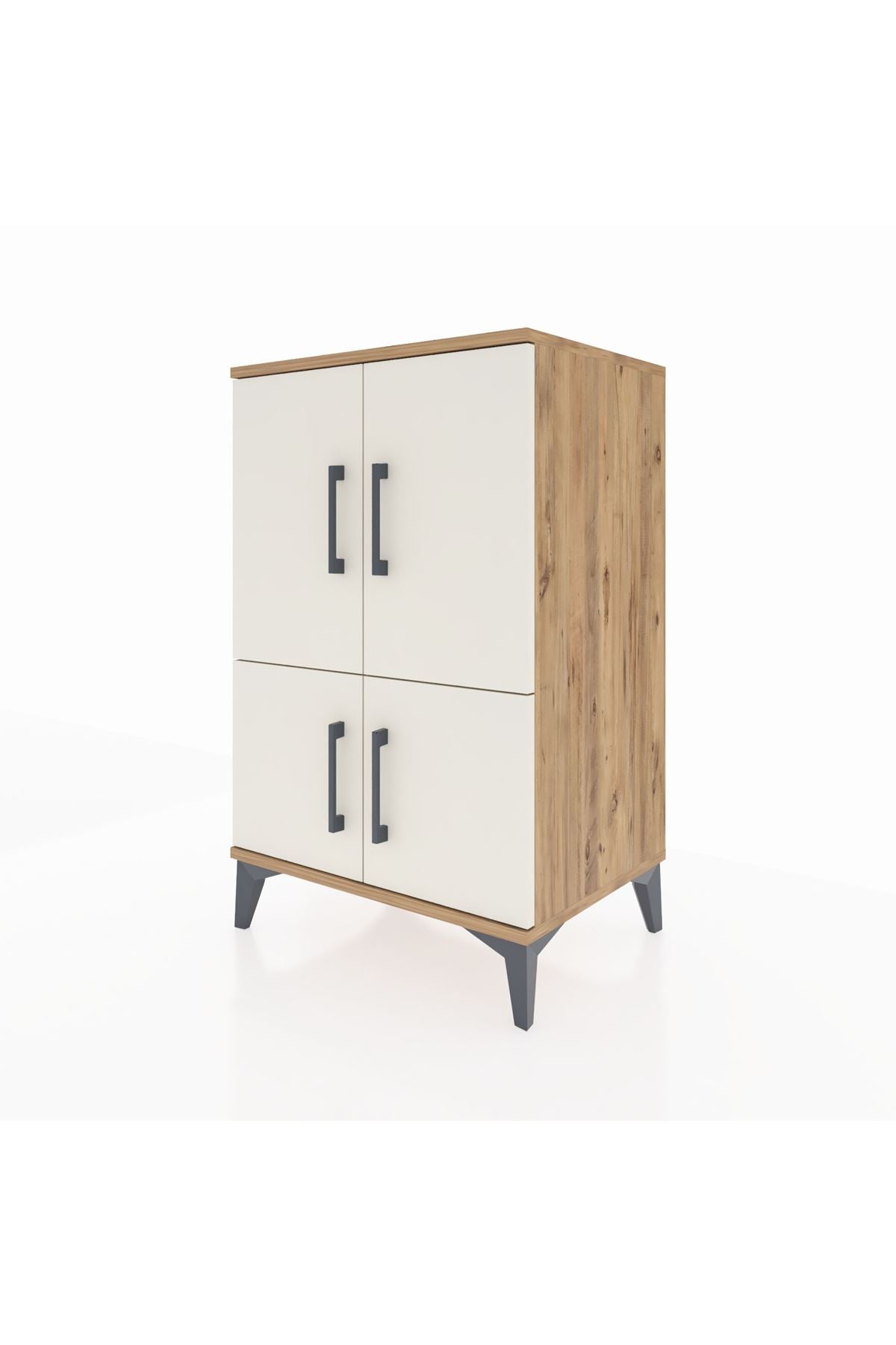 Hyperion Komodin 3 Raflı 4 Kapaklı 60x44x96 Çam-Aytaşı