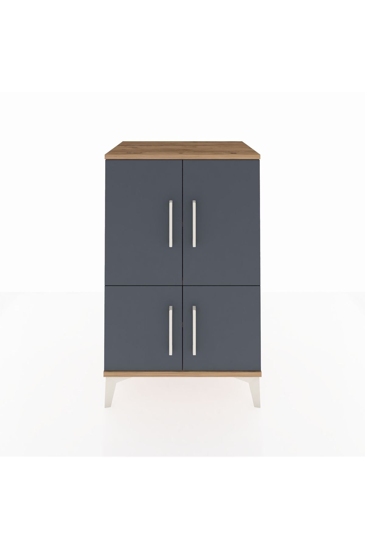 Hyperion Komodin 3 Raflı 4 Kapaklı 60x44x96 Çam-Antrasit