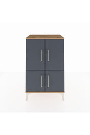 Hyperion Komodin 3 Raflı 4 Kapaklı 60x44x96 Çam-Antrasit