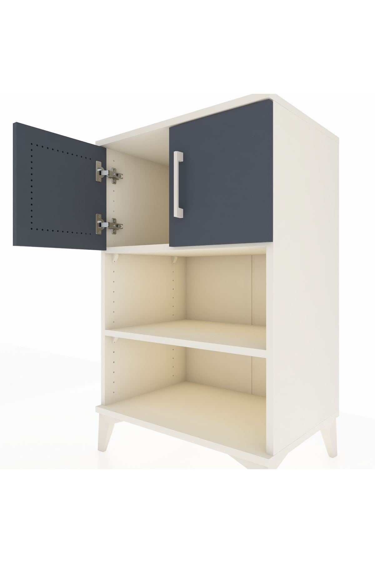 Hyperion Komodin 2 Raflı 2 Kapaklı 60x44x96 Aytaşı-Antrasit