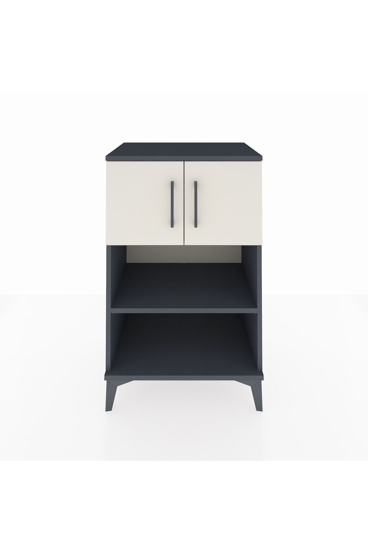 Hyperion Komodin 2 Raflı 2 Kapaklı 60x44x96 Antrasit-Aytaşı