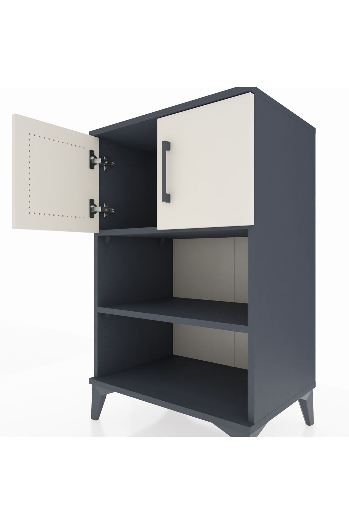 Hyperion Komodin 2 Raflı 2 Kapaklı 60x44x96 Antrasit-Aytaşı