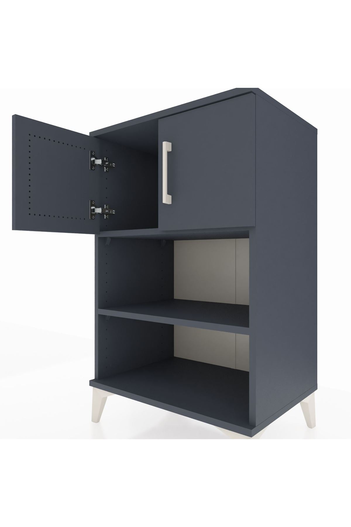 Hyperion Komodin 2 Raflı 2 Kapaklı 60x44x96 Antrasit-Antrasit