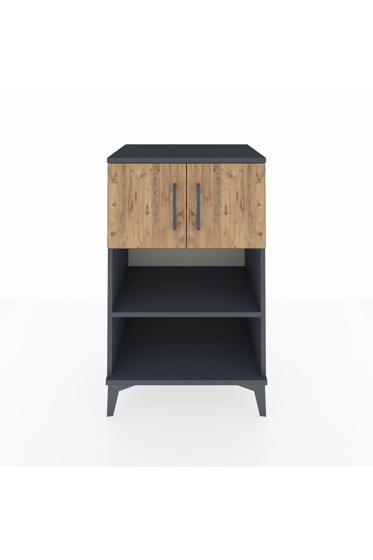 Hyperion Komodin 2 Raflı 2 Kapaklı 60x44x96 Antrasit-Çam