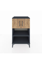 Hyperion Komodin 2 Raflı 2 Kapaklı 60x44x96 Antrasit-Çam