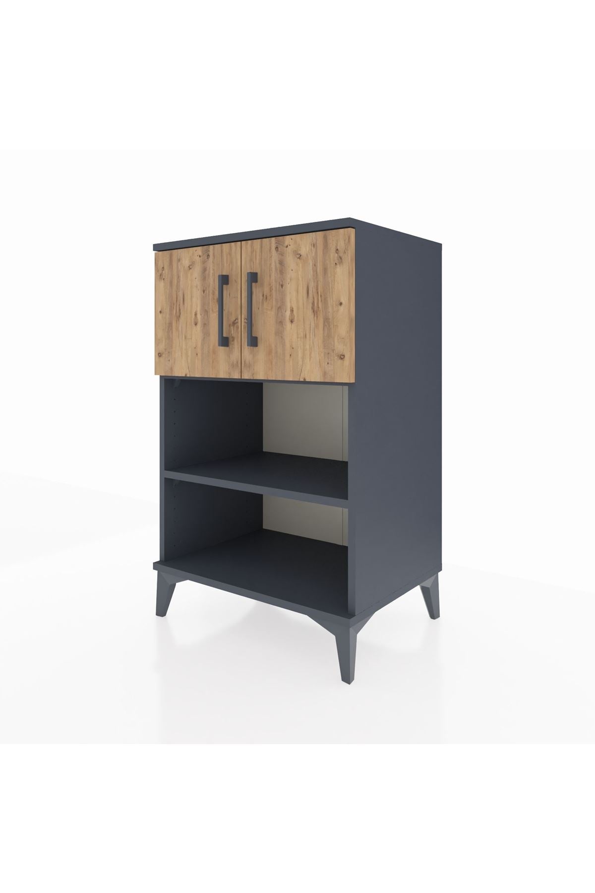 Hyperion Komodin 2 Raflı 2 Kapaklı 60x44x96 Antrasit-Çam